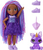 RAINBOW HIGH Littles -Indigo Bailey, Purple 5.5" Posable Small Doll with Purse, Magical Pet Fox