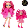 RAINBOW HIGH Littles - Magenta Monroe, Pink 5.5" Posable Small Doll with Purse, Magical Pet Kitty