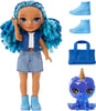 RAINBOW HIGH Littles - Sapphire Bradshaw, Blue 5.5" Posable Small Doll with Purse, Magical Pet Yeti