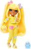 RAINBOW HIGH - Jr High PJ PARTY - SUNNY (Yellow) 9" posable doll with soft onesie, slippers, play accessories