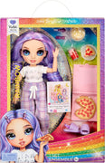RAINBOW HIGH - Jr High PJ PARTY - VIOLET (Purple) 9" posable doll with soft onesie, slippers, play accessories