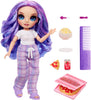 RAINBOW HIGH - Jr High PJ PARTY - VIOLET (Purple) 9" posable doll with soft onesie, slippers, play accessories