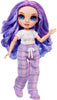 RAINBOW HIGH - Jr High PJ PARTY - VIOLET (Purple) 9" posable doll with soft onesie, slippers, play accessories