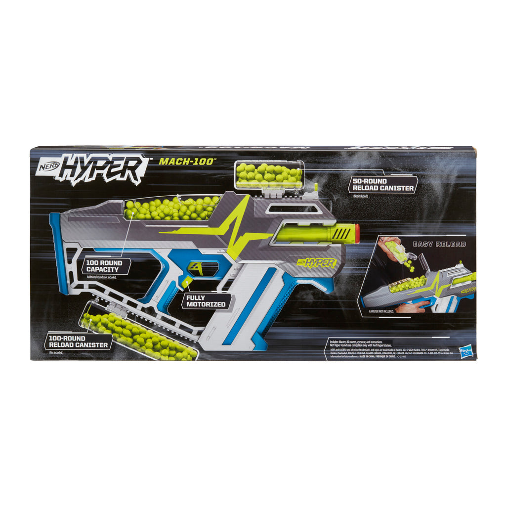 Nerf Hyper, Blaster à Pompe Siege-50, 40 Billes Nerf Hyper, Lunettes, 33 m/s, Recharge Facile, capacité de 50 Billes, L Nerf Hyper, Blaster à Pompe Siege-50, 40 Billes Nerf Hyper, Lunettes, 33 m/s, Recharge Facile, capacité de 50 Billes, L