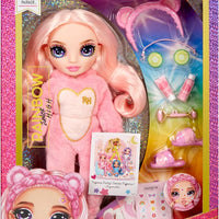 RAINBOW HIGH - Jr High PJ PARTY - BELLA (Pink) 9" posable doll with soft onesie, slippers, play accessories - COMING SOON