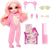 RAINBOW HIGH - Jr High PJ PARTY - BELLA (Pink) 9" posable doll with soft onesie, slippers, play accessories