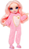 RAINBOW HIGH - Jr High PJ PARTY - BELLA (Pink) 9" posable doll with soft onesie, slippers, play accessories