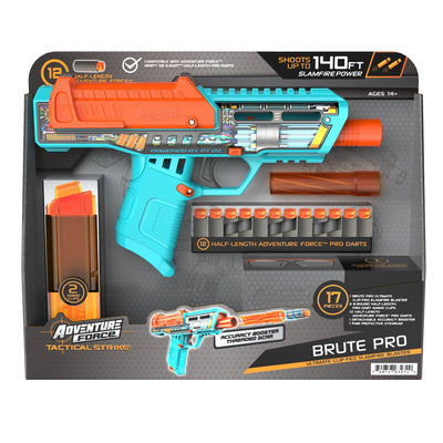 Dart Zone - Adventure Force Brute Pro Ultimate Clip-Fed Slamfire Half-Length Dart Blaster,