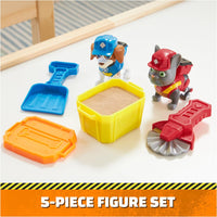 Rubble & Crew - Charger and Wheeler Action Figures Set, with 3 oz of Kinetic Build-It Sand and 2 Hand Held Building Toys