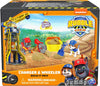 Rubble & Crew - Charger and Wheeler Action Figures Set, with 3 oz of Kinetic Build-It Sand and 2 Hand Held Building Toys