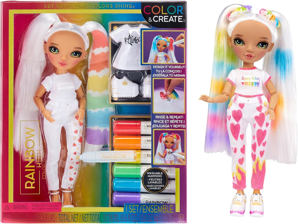 RAINBOW HIGH -  Color and Create Fashion doll - Green Eyes version colour