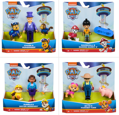 Paw Patrol  - COMPLETE SET OF 4-  Core Hero Pup Packs - Including Mayor Goodway, Humdinger, Daring Danny X, Farer Yumii