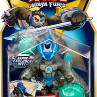 Akedo -Ninja Bosses - CYBER BLADE - 3" Tall Battling Action Figure with 360˚ Blade Defense and Attack Spin Action