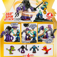 Akedo -Ninja Bosses - CYBER BLADE - 3" Tall Battling Action Figure with 360˚ Blade Defense and Attack Spin Action