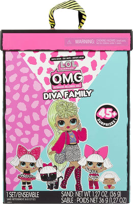 L.O.L LOL Surprise - OMG Diva Family with 45 surprises Including (1) Pink Fashion Doll with (4) Collectible Dolls and Accessories Toy Playset