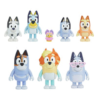 BLUEY Extended Family Heeler 8 Pack Figures 6-7.5cm each - on clearance