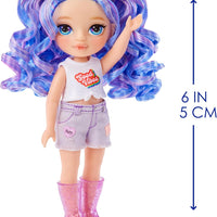 RAINBOW HIGH Littles - Amethyst Willow Purple 5.5" Posable Small Doll with Purse, Magical Pet Dog
