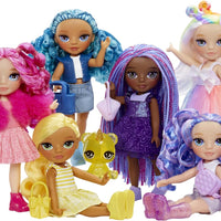 RAINBOW HIGH Littles - Amethyst Willow Purple 5.5" Posable Small Doll with Purse, Magical Pet Dog