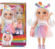RAINBOW HIGH Littles - Opal Raine, Rainbow 5.5" Posable Small Doll with Purse, Magical Pet Unicorn