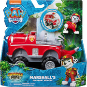 Paw Patrol  - JUNGLE PUPS - Marshall Elephant Vehicle, Toy Truck with Collectible Action Figure