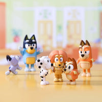 BLUEY Family and Friends - 8 Pack - 6.5-7.5cm Bluey, Bingo, Chilli (Mum) and Dad (Bandit), Honey, Socks, Chloe and Indy Figures - on Clearance