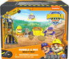 Rubble & Crew - Rubble and Mix Action Figures Set, with 3 oz of Kinetic Build-It Sand and 2 Hand Held Building Toys