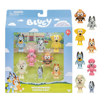 BLUEY Neighborhood Friends 8 Pack - includies Bluey, Bingo, Lucky, Coco, Socks, Muffin, Judo, and Missy.