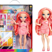 RAINBOW HIGH - Pinkly - Pink Fashion Doll in Fashionable Outfit,With Glasses & 10 + colorful play accessories