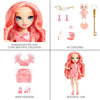 RAINBOW HIGH - Pinkly - Pink Fashion Doll in Fashionable Outfit,With Glasses & 10 + colorful play accessories