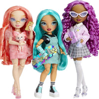 RAINBOW HIGH - Pinkly - Pink Fashion Doll in Fashionable Outfit,With Glasses & 10 + colorful play accessories