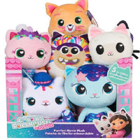 Gabby's Dollhouse Movie Plush Celebration assortment of 6 PLUSH inc. Cakey Cat, Pandy Paws, MerCat, Cookie Bobby, Chumsley and Kitty Fairy - on clearance