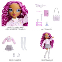 RAINBOW HIGH -  Lilac - Purple Fashion Doll in Fashionable Outfit, Glasses & 10 + colorful play accessories