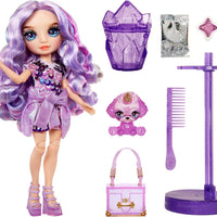 RAINBOW HIGH - Slime Kit & Pet - Willow (Purple ) 28cm Shimmer Doll with DIY Sparkle slime, magical pet and accessories