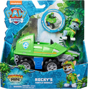 Paw Patrol  - JUNGLE PUPS - Rocky Snapping Turtle Vehicle, Toy Truck with collectable Action figure