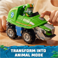 Paw Patrol  - JUNGLE PUPS - Rocky Snapping Turtle Vehicle, Toy Truck with collectable Action figure