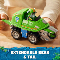 Paw Patrol  - JUNGLE PUPS - Rocky Snapping Turtle Vehicle, Toy Truck with collectable Action figure