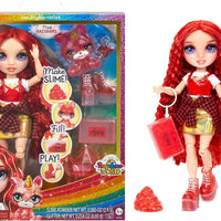 RAINBOW HIGH - Slime Kit & Pet - Ruby (Red) 28cm Shimmer Doll with DIY Sparkle slime, magical pet and accessories