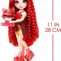 RAINBOW HIGH - Slime Kit & Pet - Ruby (Red) 28cm Shimmer Doll with DIY Sparkle slime, magical pet and accessories
