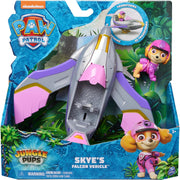 Paw Patrol  - JUNGLE PUPS - Skye Falcon Vehicle, Toy Jet with Collectible Action Figure