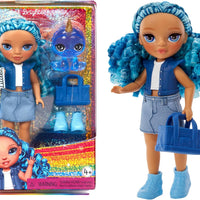 RAINBOW HIGH Littles - Sapphire Bradshaw, Blue 5.5" Posable Small Doll with Purse, Magical Pet Yeti