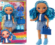 RAINBOW HIGH Littles - Sapphire Bradshaw, Blue 5.5" Posable Small Doll with Purse, Magical Pet Yeti