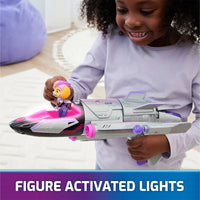 Paw Patrol  - The Mighty Movie, Transforming Rescue Jet with Skye Mighty Pups Action Figure, Lights and Sounds - on clearance