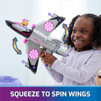 Paw Patrol  - The Mighty Movie, Transforming Rescue Jet with Skye Mighty Pups Action Figure, Lights and Sounds - on clearance