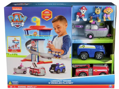 PAW Patrol Lookout Tower & 3 Vehicles Playset (chase , skye and marshall vehicles included) - on clearance