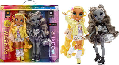 RAINBOW HIGH -  Twins 2-Pack Fashion Doll. Yellow & Greay Mix and Match Designer Outfits with accessories