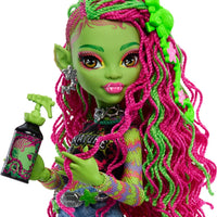 Monster High - G3 - Venus Mcflytrap Doll with Monster pet Cat Chewlian and Accessories like Backpack, Notebook Snacks and more