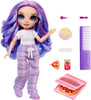 RAINBOW HIGH - Jr High PJ PARTY - VIOLET (Purple) 9" posable doll with soft onesie, slippers, play accessories - COMING SOON