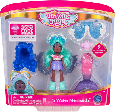 Royale High 3” Water Mermaid Fashion Doll - 1 Figure with 9 Fashion Accessories - Virtual Item Code Included - on clearance