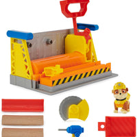 Rubble & Crew - Rubble’s Workshop Playset, Construction Toys with Kinetic Build-It Sand & Rubble Action Figure