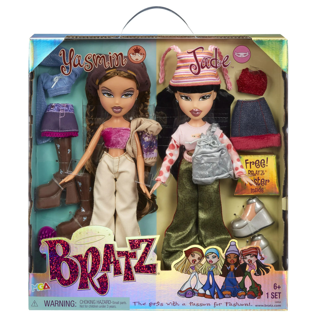 Bratz Dolls - Original 2 - Pack - YASMIN and JADE including 4 full outfits and accessories